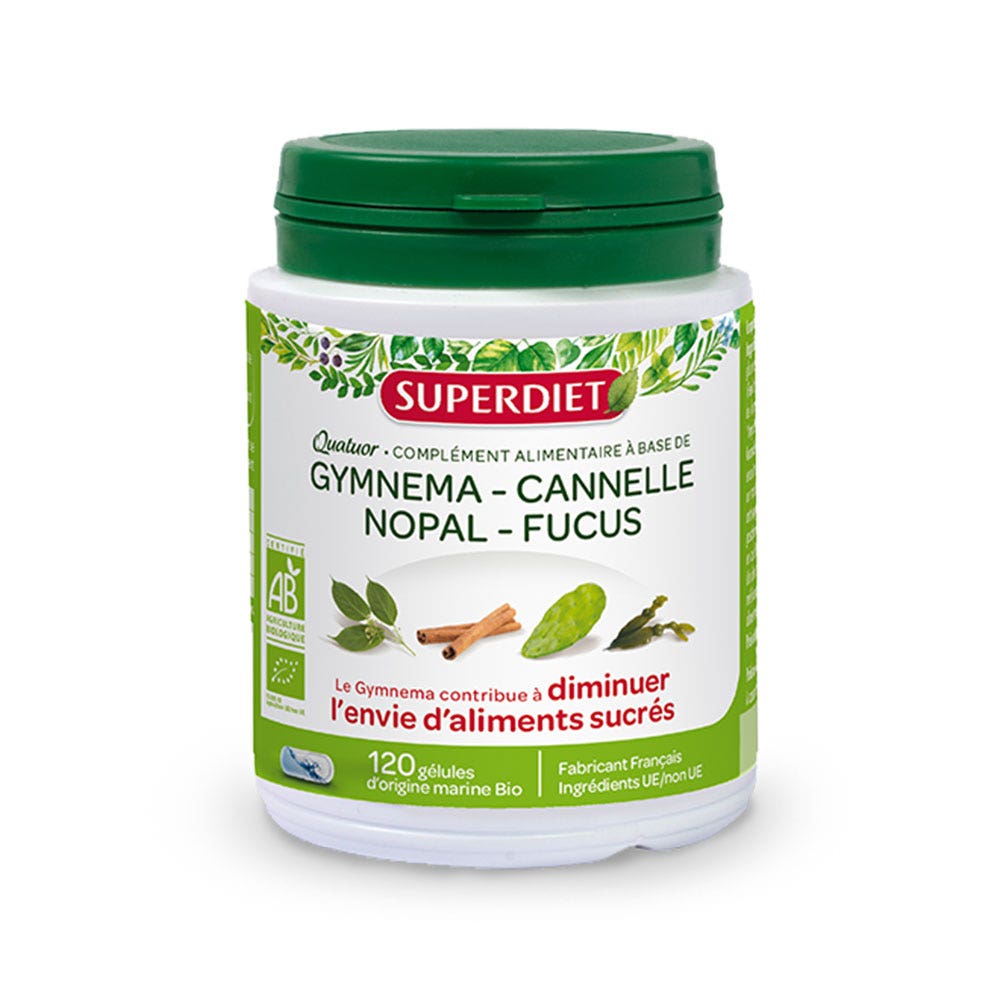 Superdiet Quatuor Gymnema Clucemia Bio 120 Capsulas
