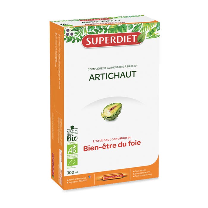 Alcachofa Ecológica Bienestar Hepático 20 ampollas 15 ml Superdiet