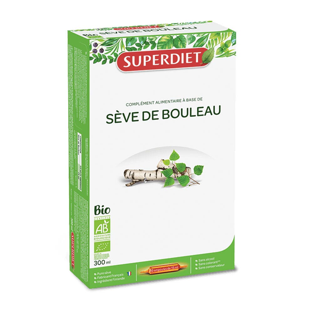 Superdiet Savia de abedul ecológica 20 ampollas