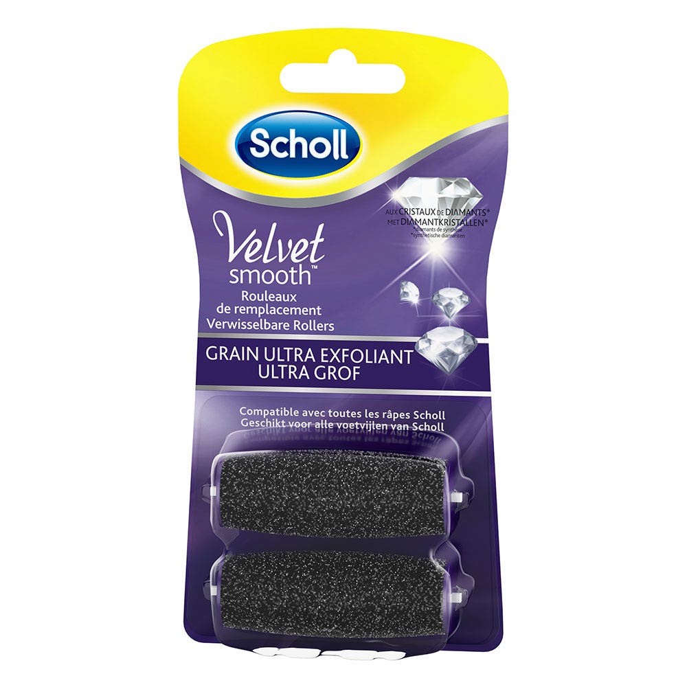Scholl Velvet Smooth Rodillos de recambio Ultra Exfoliantes en Grano x2