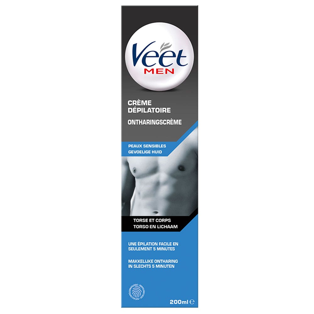 Veet Crema Depilatoria Torso Y Cuerpo Men Piel sensible 200 ml