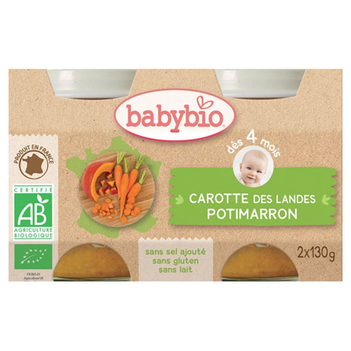 Babybio Légumes Potitos De Verduras A Partir De 4 Meses 2x130g