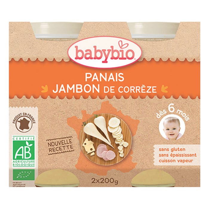 Babybio Comida preparada jamón y pastinaca a partir de 6 meses 2x200g