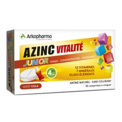 Arkopharma Azinc Vitalidad Junior Sabor Cola 30 Comprimidos