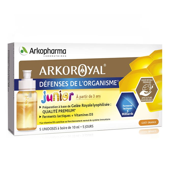 Arkopharma Arkoroyal Defensas del organismo junior jalea real vitamina D3 5x10ml