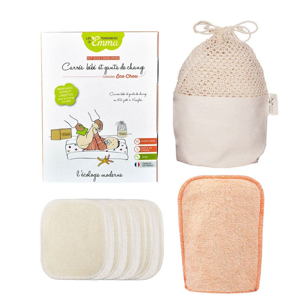Les Tendances D'Emma Eco Chou kit de discos para bebé y guantes de cambio