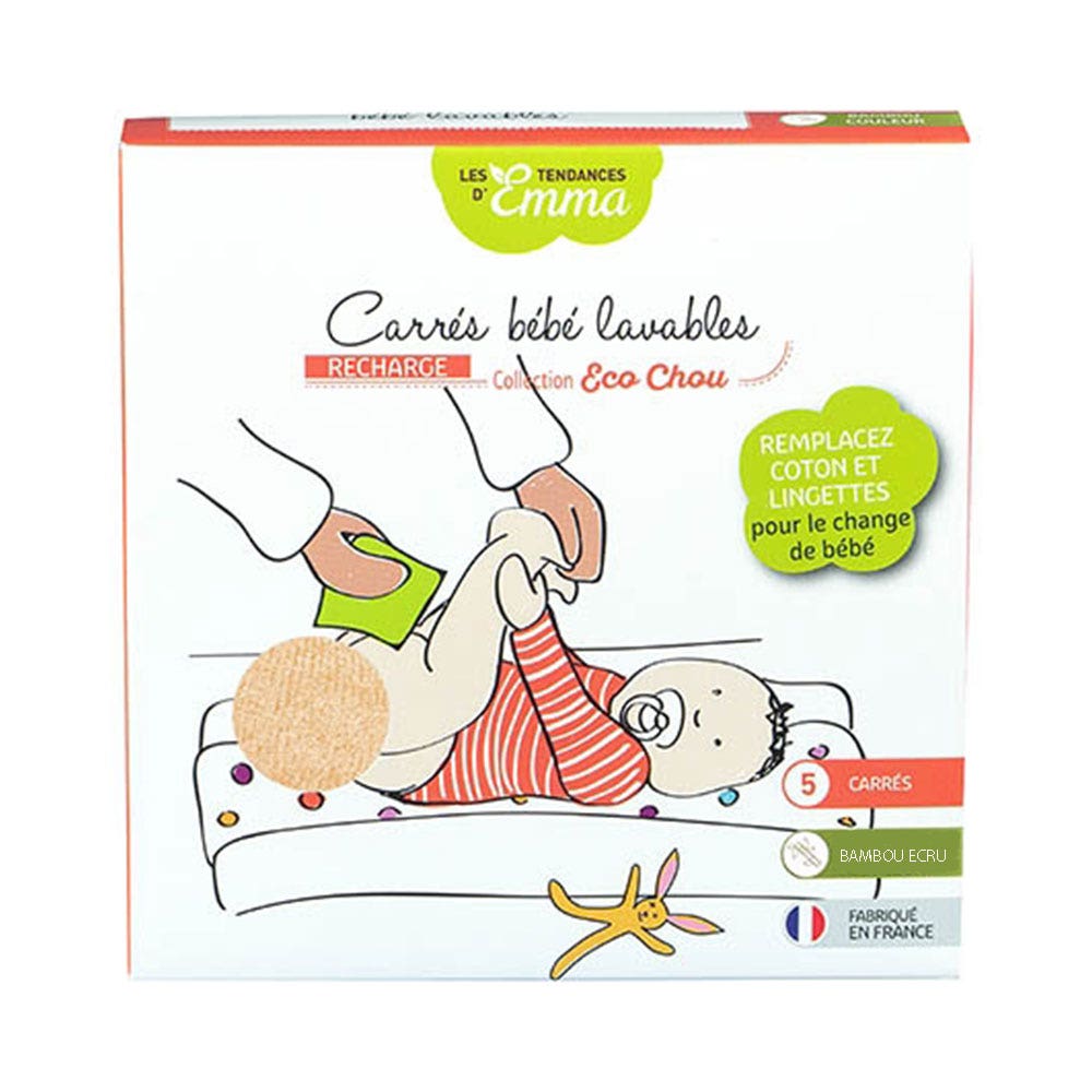 Les Tendances D'Emma Eco Chou Panos Cuadrados Lavables Bebe Bambu x5