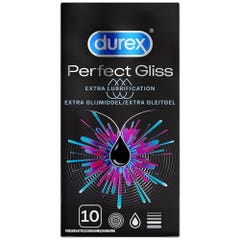 Durex Perfect Gliss Preservativos lubricación extra X10