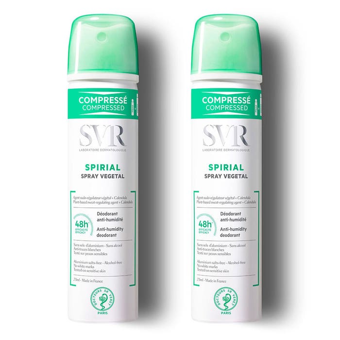 Svr Spirial Spray Vegetal Desodorante Antitranspirante 48h 2x75 ml