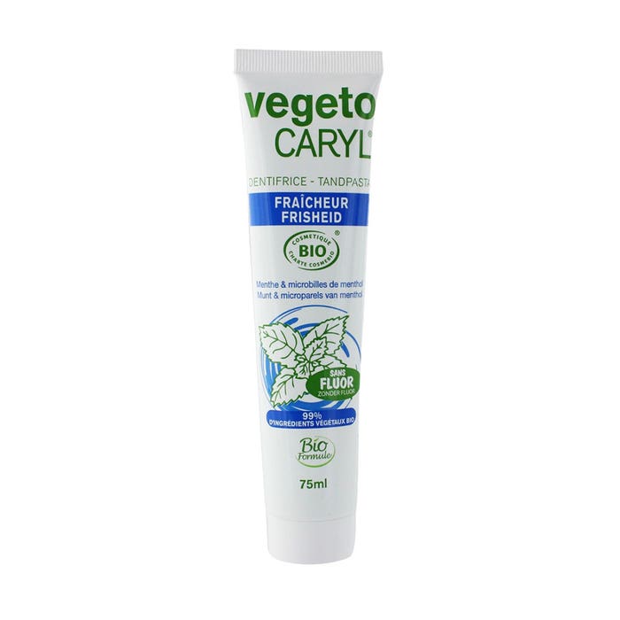 Dentífrico Vegetocaryl Fresh ecológico con microesferas sin flúor 75 ml Vegeto Caryl