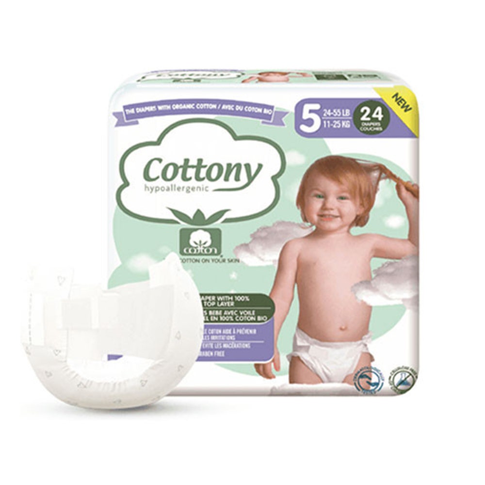 Cottony Pañal Algodon Bio X24 Talla 5 x24