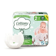 Cottony Pañales bebé T2 (3-6kg) x38