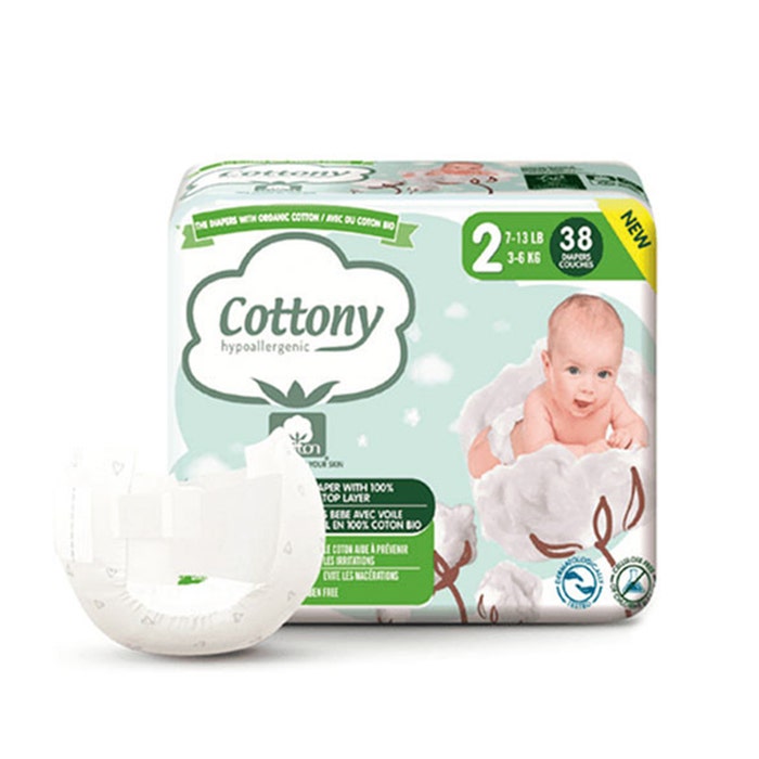 Pañales bebé T2 (3-6kg) x38 Cottony