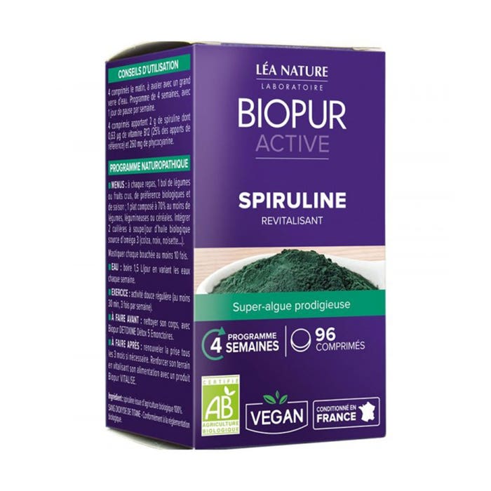 Biopur Active Spirulina 96 Comprimidos Revitalizantes