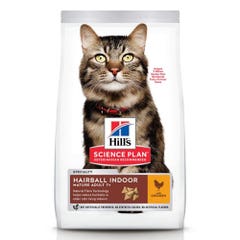 Hills Science Plan Hairball Control Mature Adult Cat 7 Years Plus Croquetas de Pollo 1.5 kg