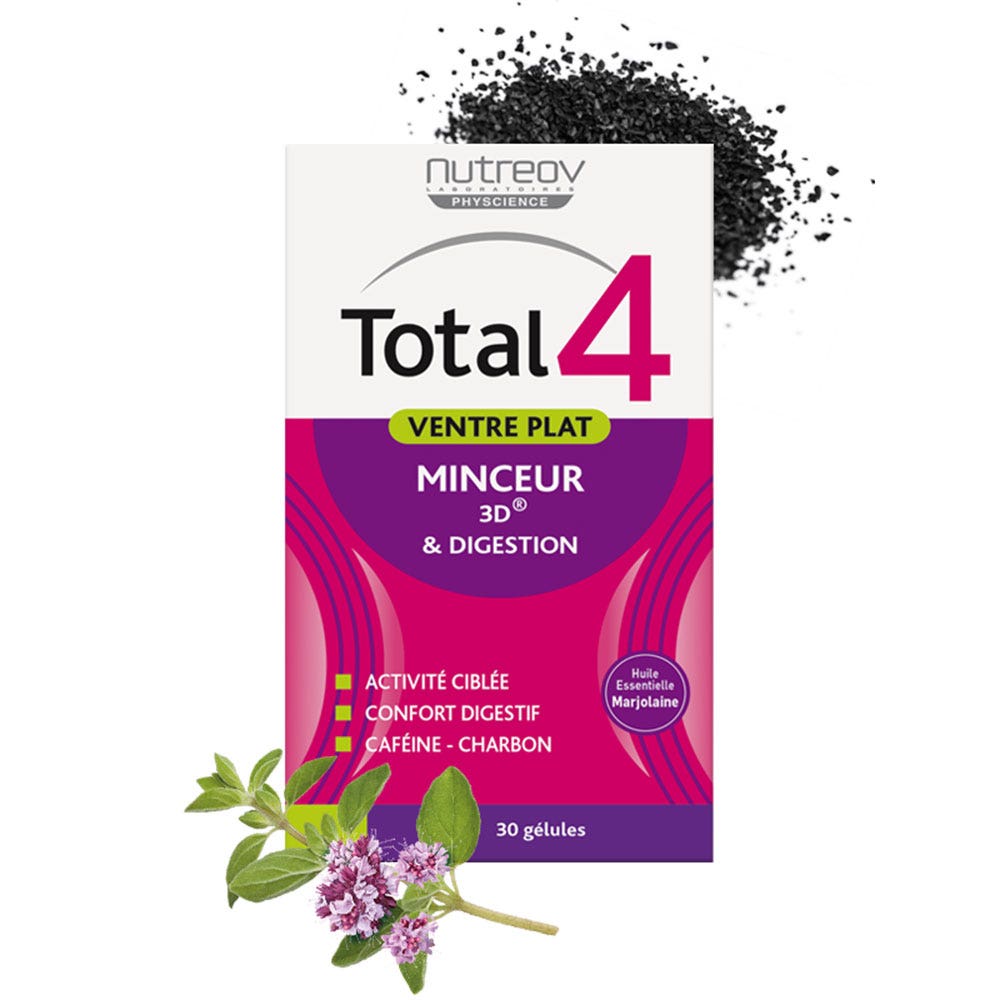Nutreov Ventre Plat Minceur 3d Et Digestion 30 Gelules Total 4 2x30 Cápsulas