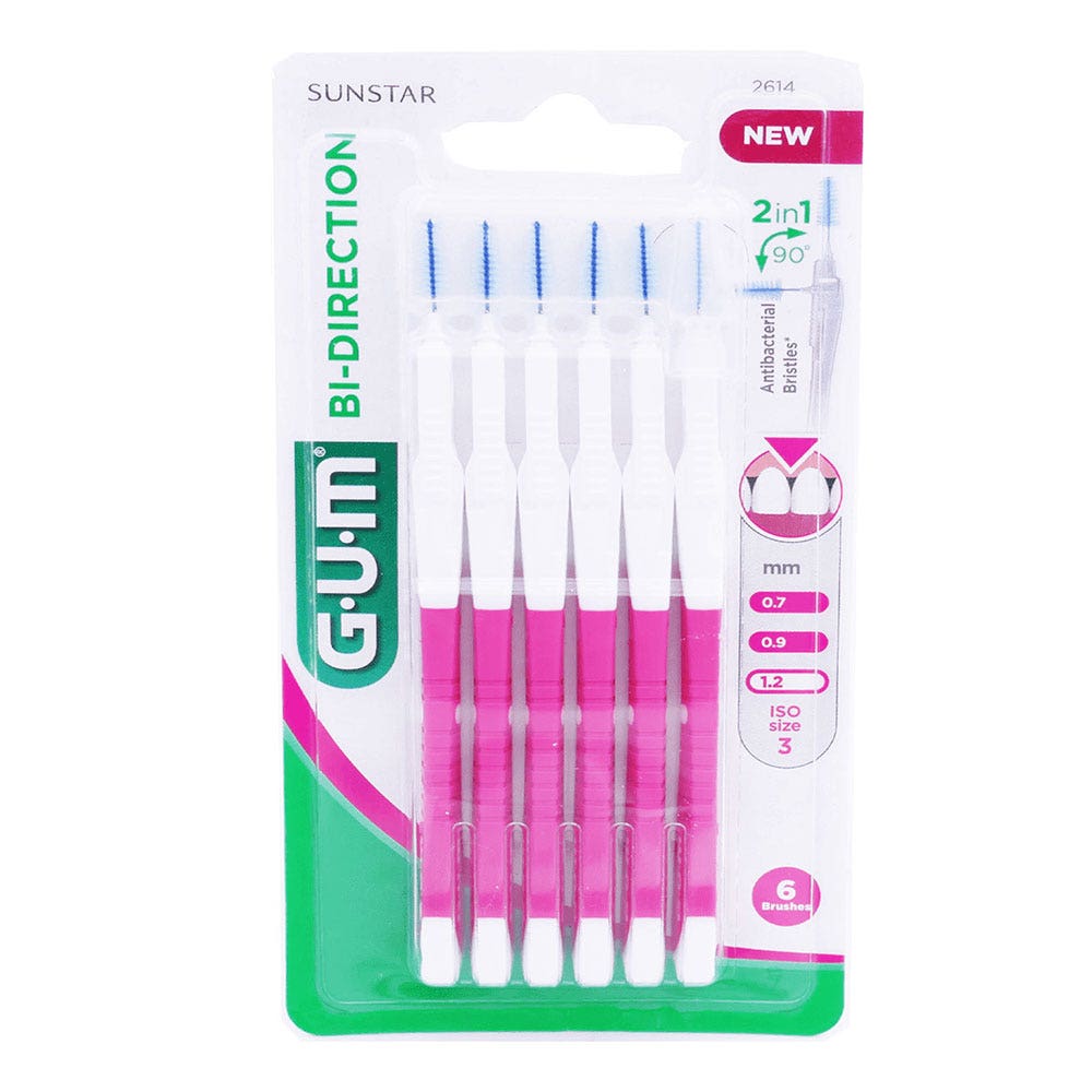 Gum Proxabrush 1,2 mm X6 Proxabrush Cepillos interdentales bidireccionales x6