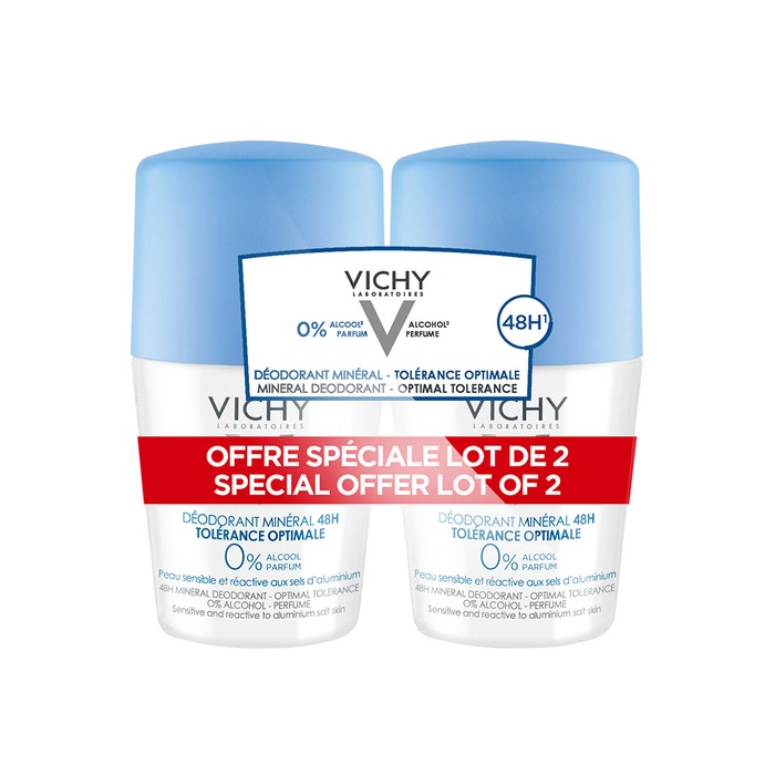 Vichy Desodorante Tolerancia Optimal 48h Pieles Sensibles Mineral 2x50ml