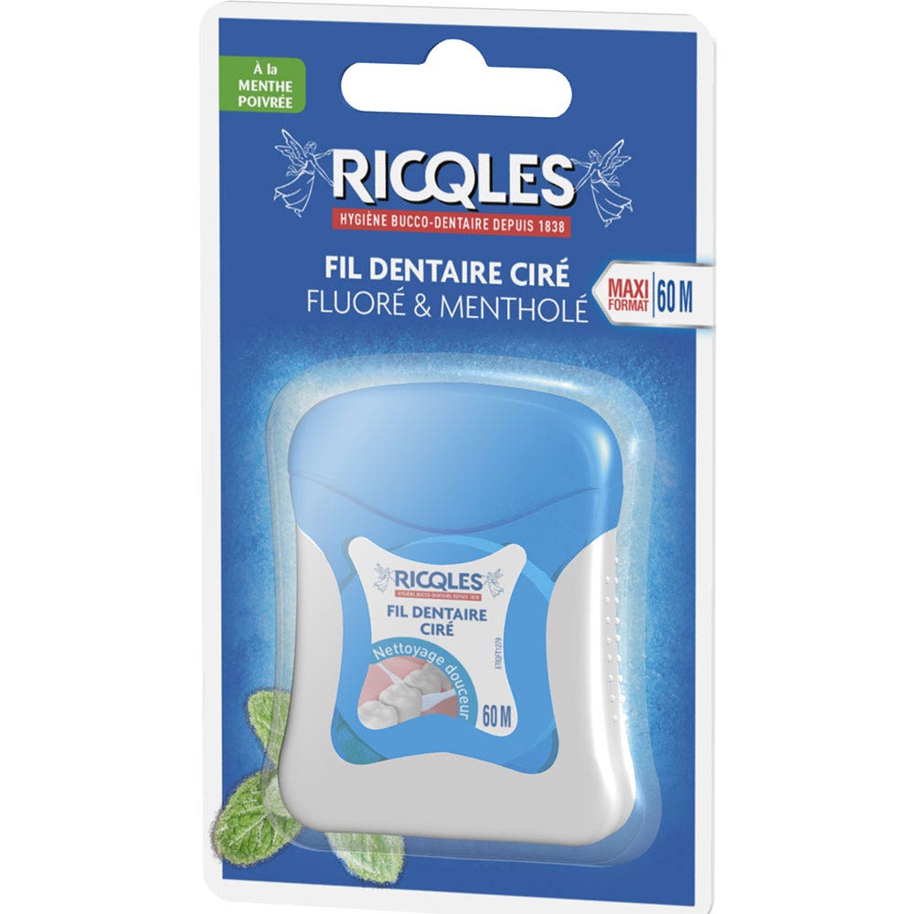 Ricqles Alambre dental encerado Fluro y Menta 60m