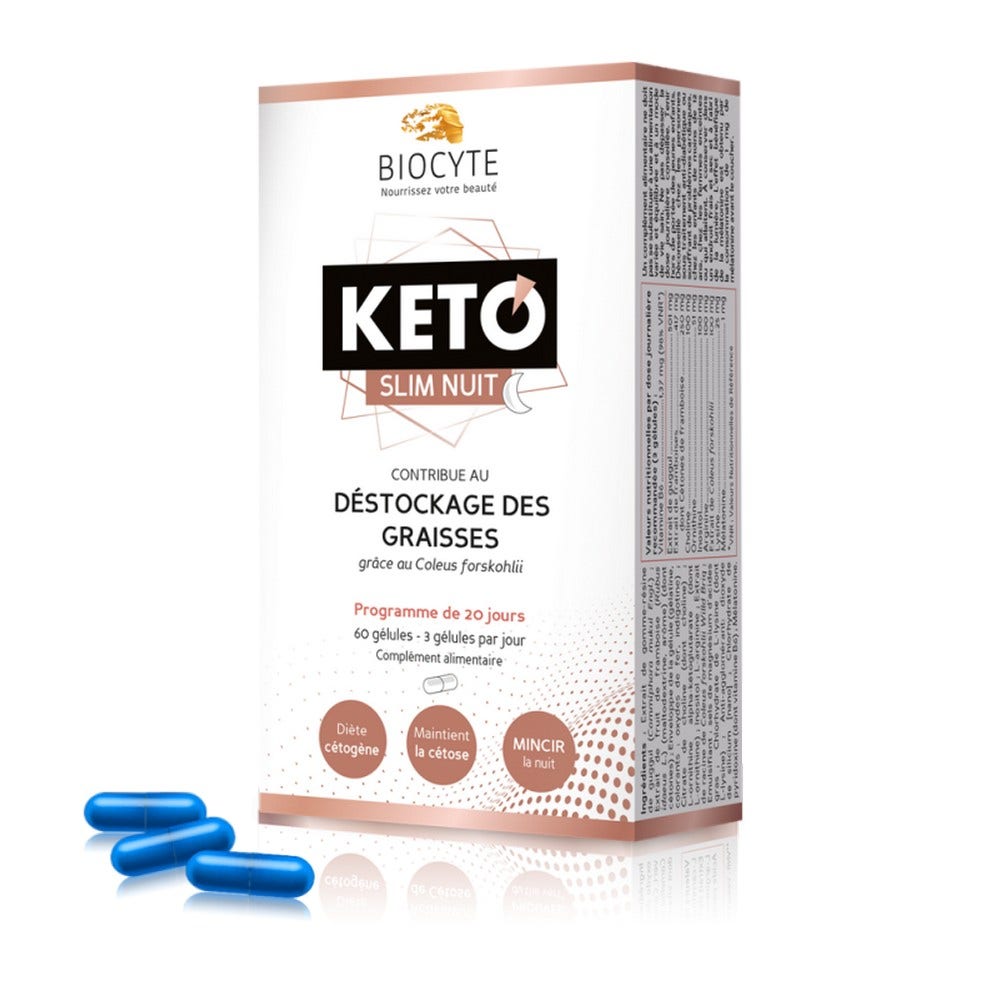 Biocyte Keto Slim Noche quema de grasas 60 gelulas