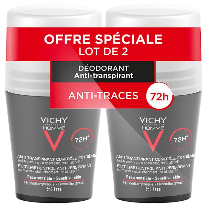 Vichy Desodorante Antitranspirante Eficacia 72h Control Roll-on 2x50ml
