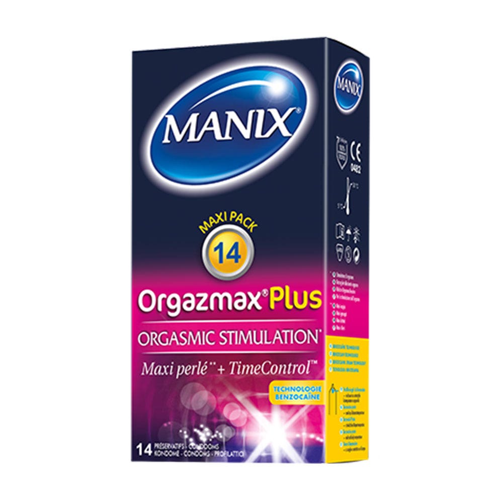 Manix Orgazmax Plus Estimulador de Orgasmos Preservativos x14