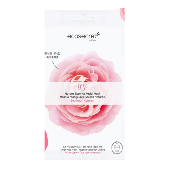 Mascarilla facial calmante con extractos naturales de Rosa 20 ml Eco Secret