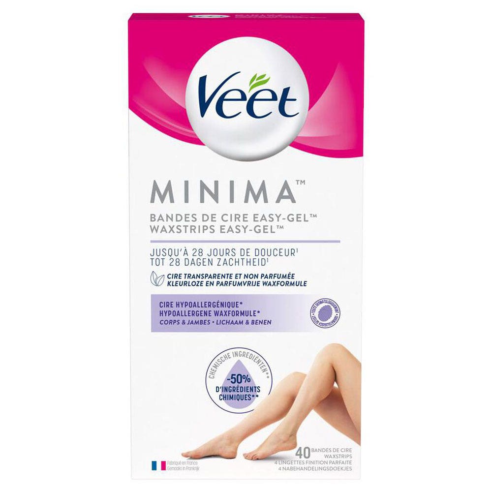 Veet Bandas de cera fría Minima Piernas x40