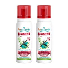 Puressentiel Anti-Pique Spray repelente y calmante antimosquitos adultos y niños 2x75ml