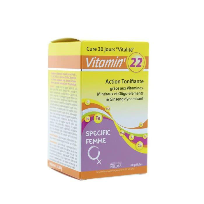 Vitamin22 Ineldea Vitamin'22 Femme Action Tonifiante 60gelules