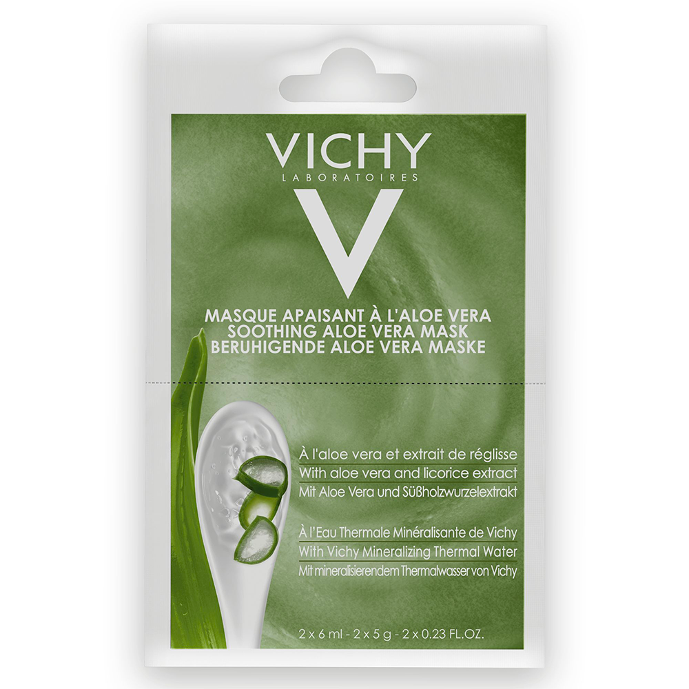 Vichy Purete Thermale Mascarilla facial aloe vera aloe vera pieles secas 2x6ml