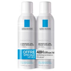 La Roche-Posay Desodorantes fisiológicos Spray 48h Piel sensible 2x150 ml
