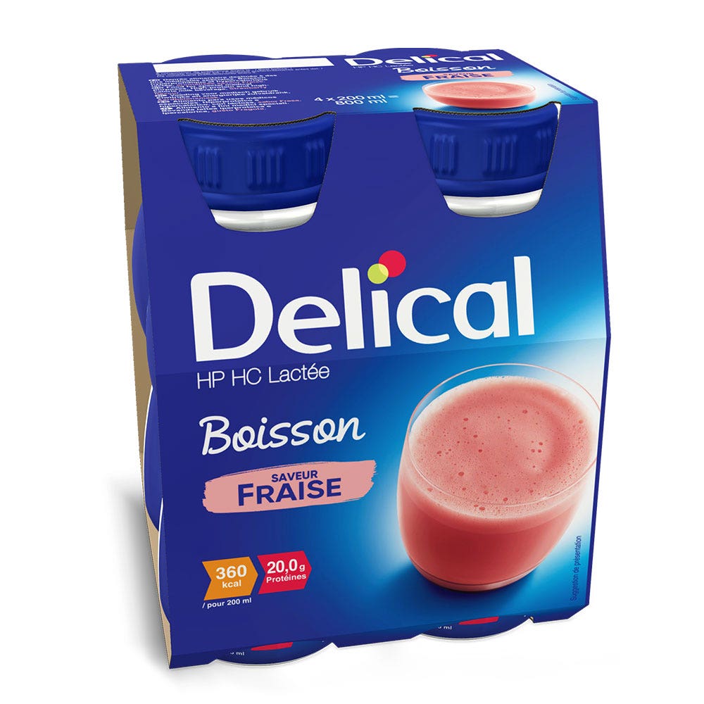 Delical Lactee Bebida rica en calorías y proteínas 4x200ml