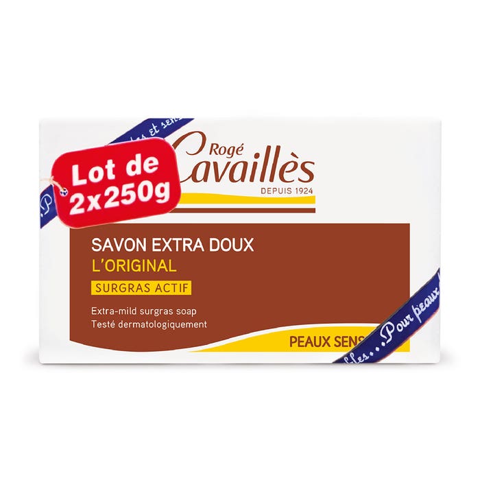 Jabón extra suave 2x250g Surgras Actif Rogé Cavaillès