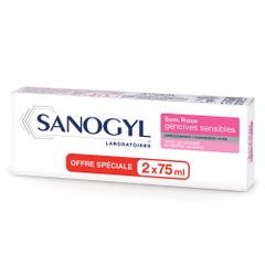 Sanogyl Pasta dentífrica Rosa 1500ppm Cuidado de las encías sensibles 2x75ml