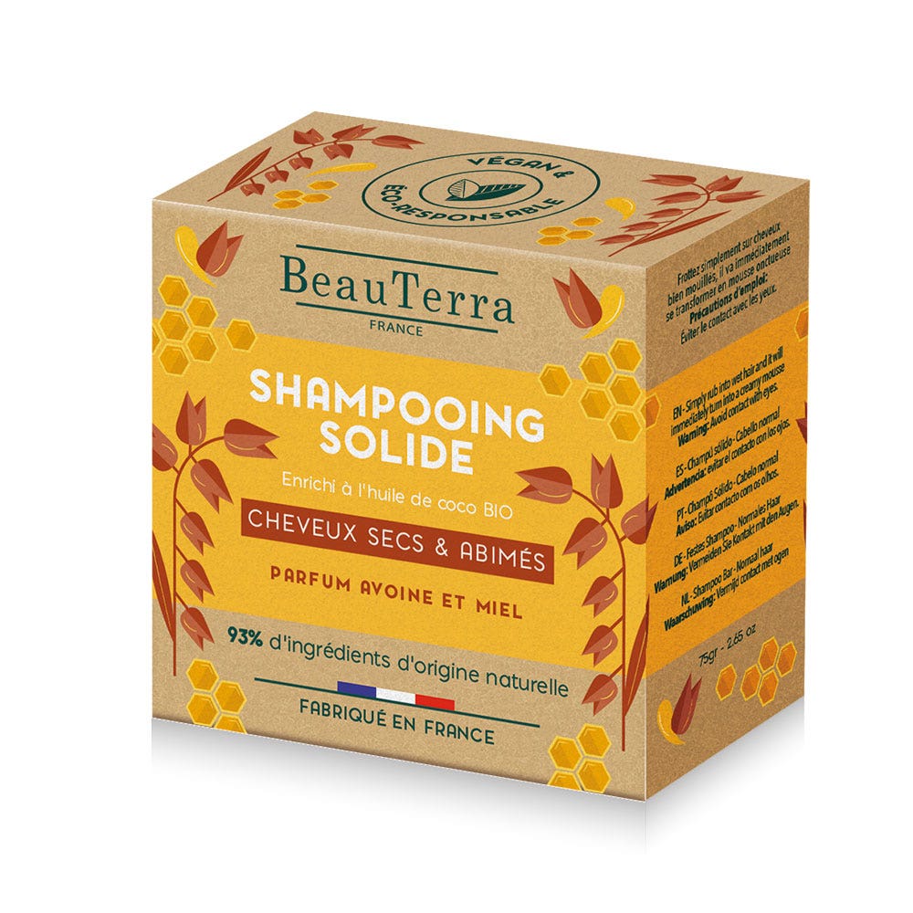 Beauterra Champú sólido cabellos secos y dañados 75g