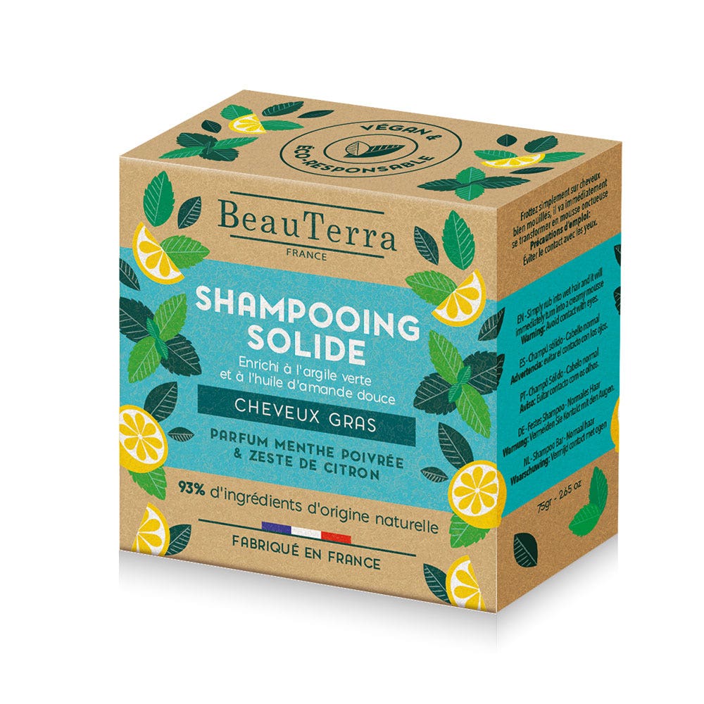 Beauterra Champú sólido cabello graso 75g