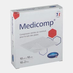 Hartmann Medicomp Compresas Estériles 4 Capas 4 Gruesos 10x2 Piezas 10x10cm