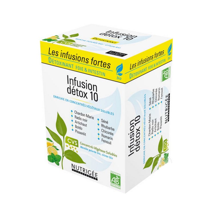 Infusión Detox 10 Bio 30 Bolsitas Hígado E Intestino Nutrigée