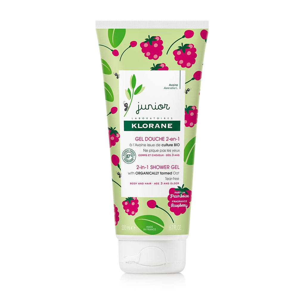 Klorane Junior Gel ducha 2 en 1 frambuesa 200ml
