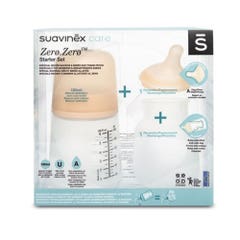 Suavinex Zero Zero Pack Biberón Lactancia + Tetina talla A + Bolsa Silicona 180ml