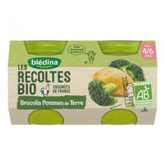 Blédina Brócoli y Patata Bio Tarros 2x130g Les Recoltes Bio De 4 a 6 meses Bledina