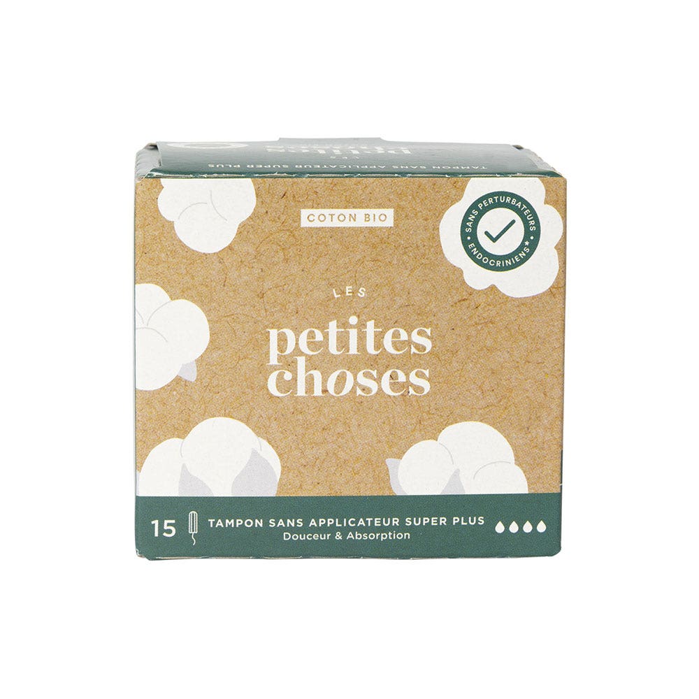 Les Petites Choses Tampones Súper Plus Sin Aplicadores Algodón Bio x15