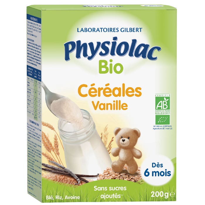 Physiolac Cereales Vainilla Trigo Arroz Avena Bio 6 Meses+ 200g