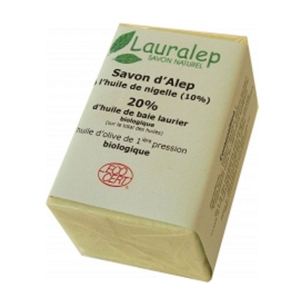 Lauralep Jabón de Alepo 20% laurel con Aceite de Nigella 150g