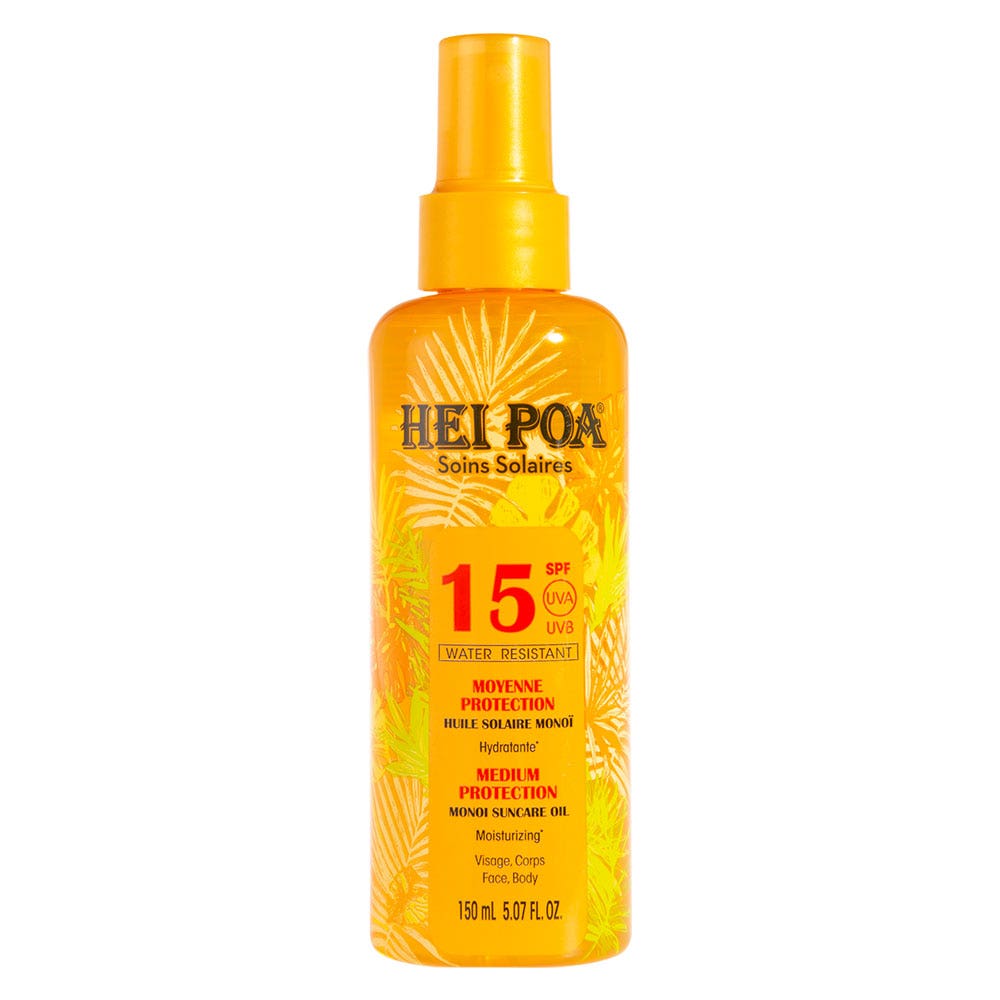 Hei Poa Solares Huile Solaire Monoi Parfum Tiare Spf15 - 150ml