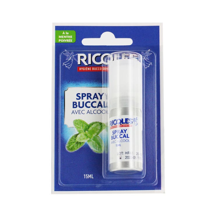 Spray bucal de menta con alcohol 15 ml Ricqles