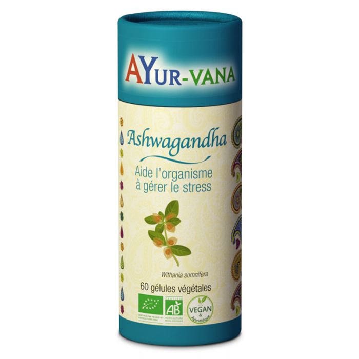 Ashwagandha ecológica 60 cápsulas Estrés Ayur-Vana