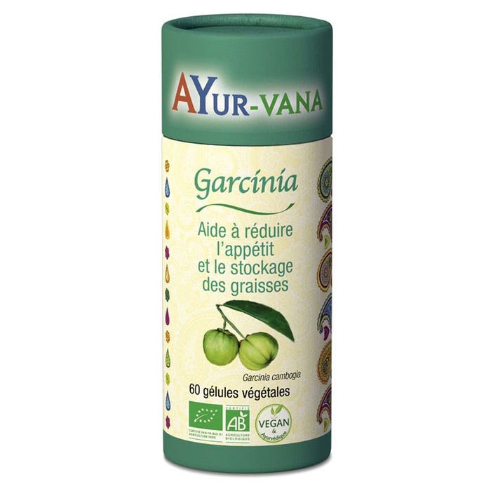 Garcinia 60 cápsulas reduce el apetito y el almacenamiento de grasa Ayur-Vana