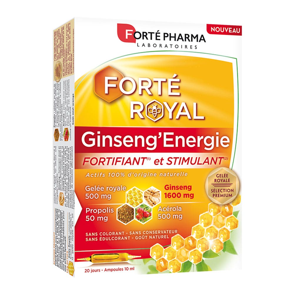 Forté Pharma Forté Real Ginseng'Energía ginseng, acerola, jalea real y propóleo 20 ampollas